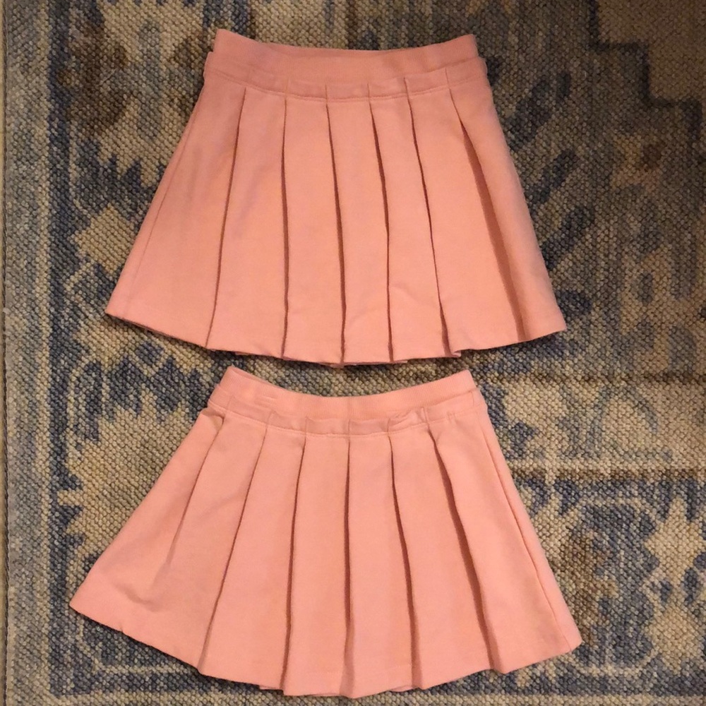 Janie and Jack Light Pink Pleated Skirts Twins
